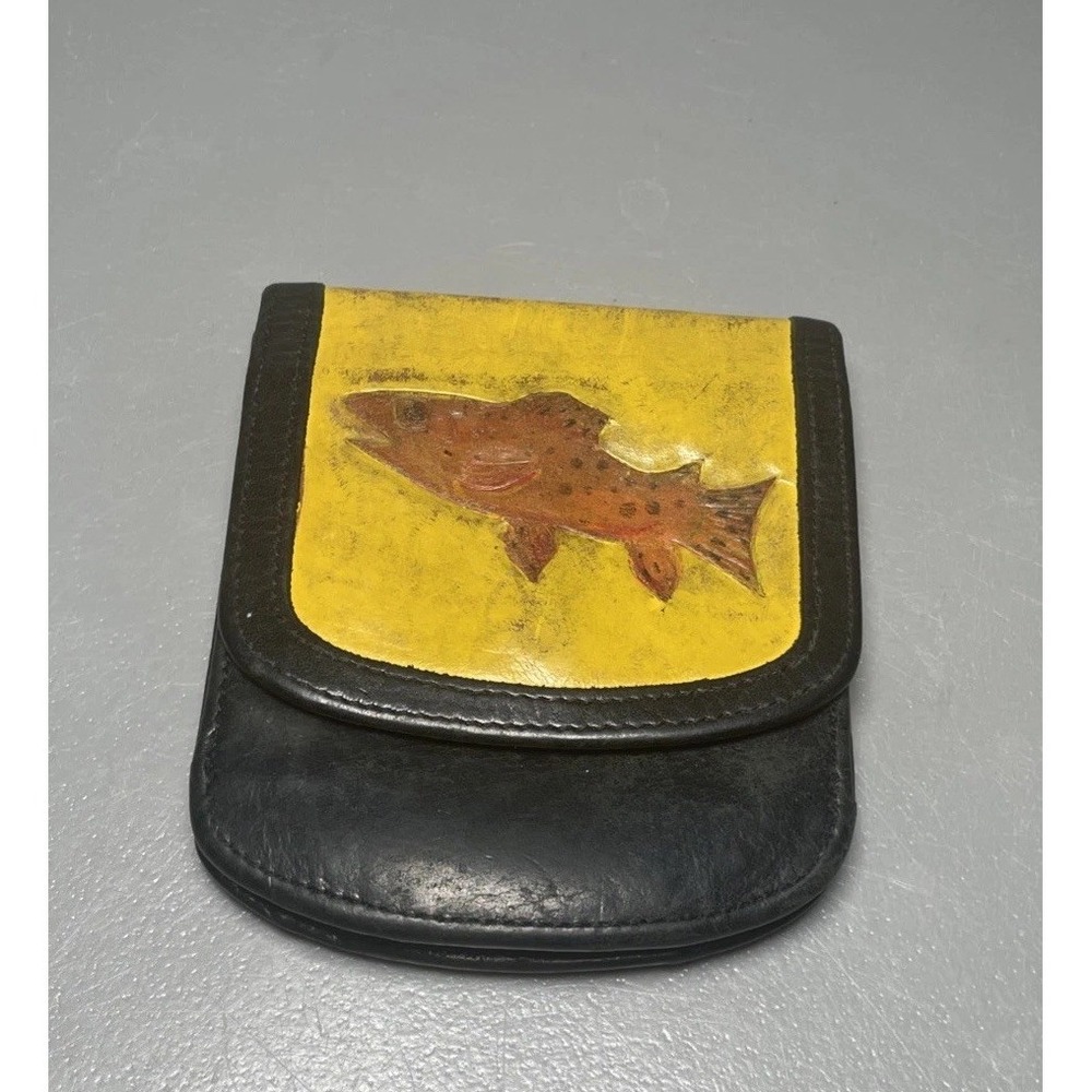 The Original Taxi Vintage Leather Wallet Black Bifold Card Case